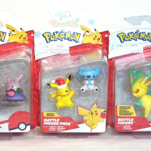 Pokemon Other - Pokémon Battle Figure Pack Lot – Pikachu, Leafeon, Cubchoo, Goomy – Sealed